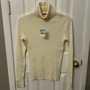 J McLaughlin Women’s (XS) Arlette Sweater Egret White Stretch Ribbed NWT